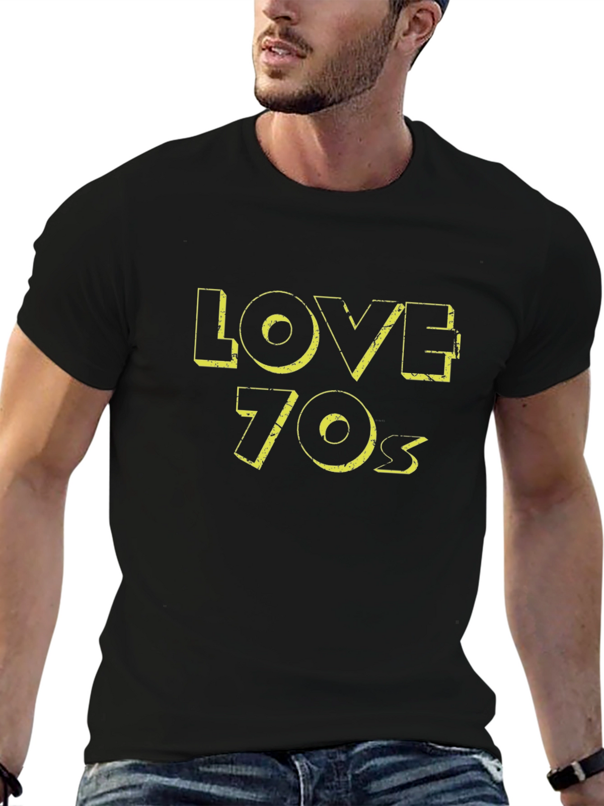 Retro Love 70s Black Graphic Tee