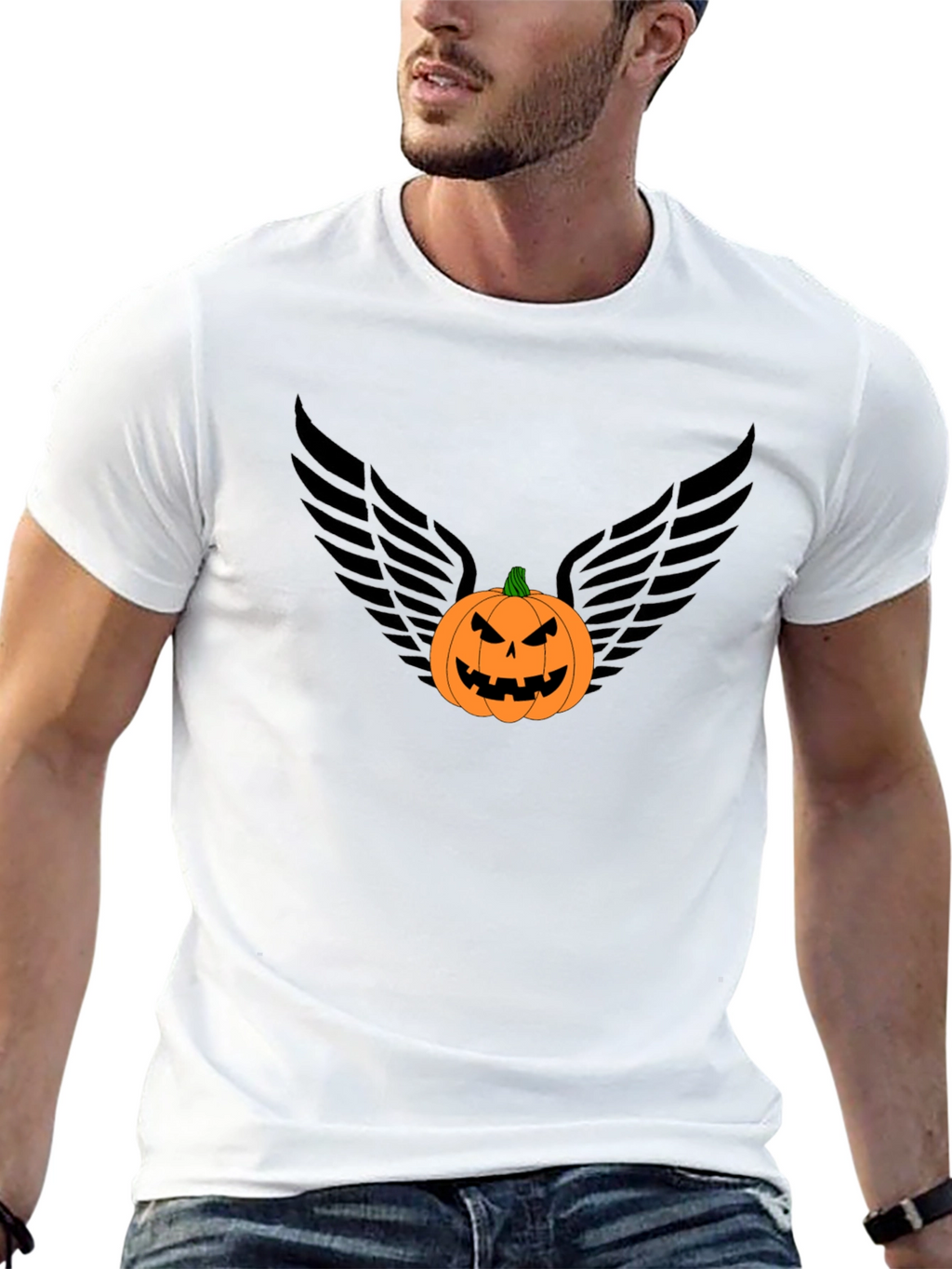 Pumpkin Angel Wings Graphic Tee