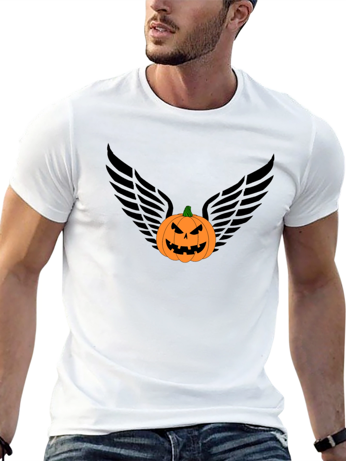 Pumpkin Angel Wings Graphic Tee