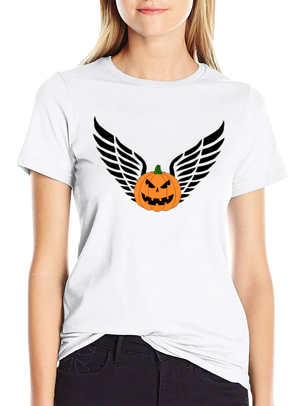 Pumpkin Angel Wings Graphic Tee