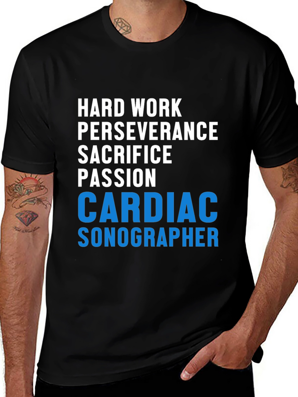 Cardiac Sonographer T-Shirt - Hard Work Passion