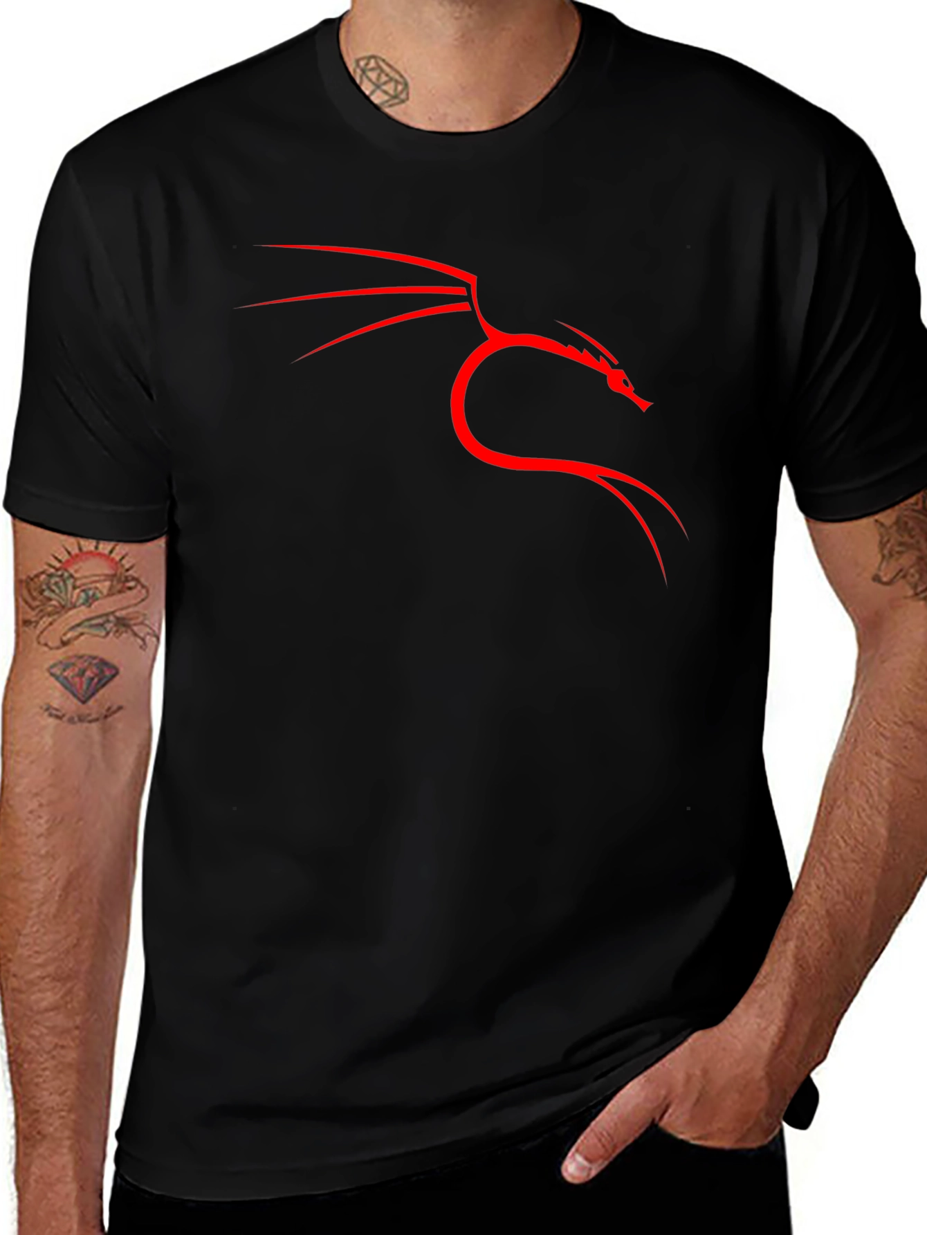 Kali Linux Dragon Logo Black T-Shirt