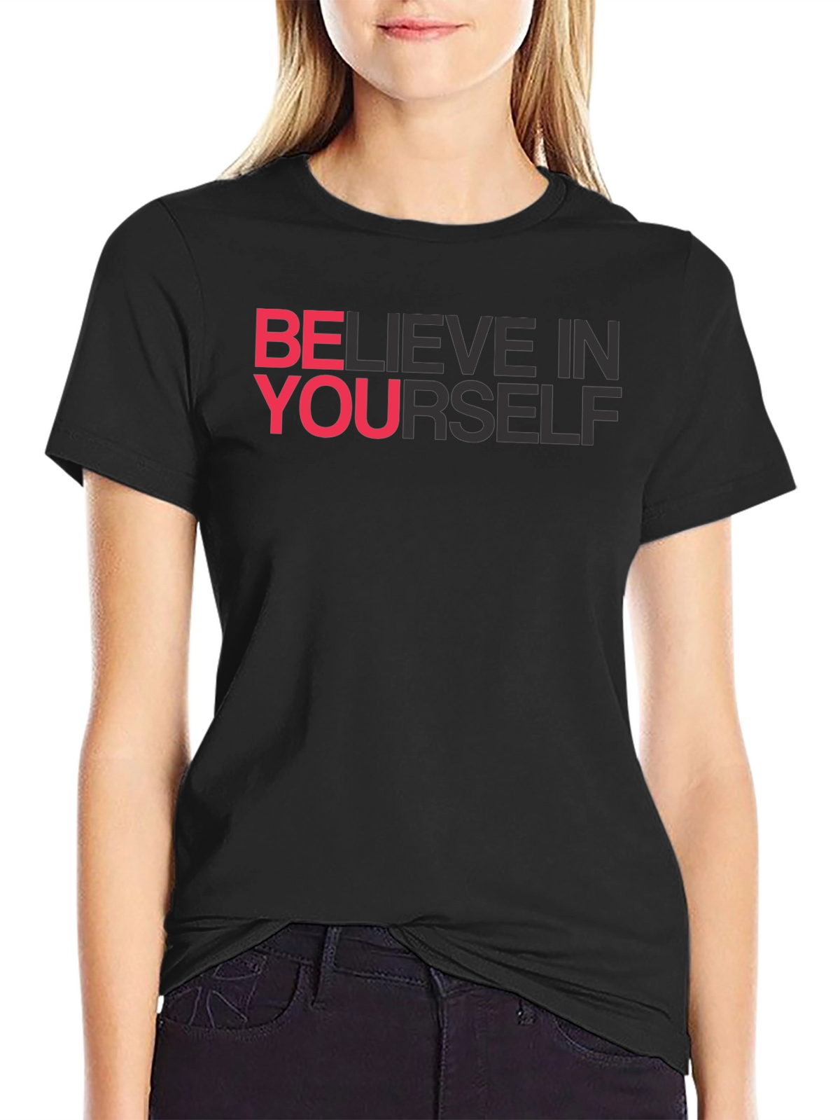 Believe In Yourself Graphic Tee - Black