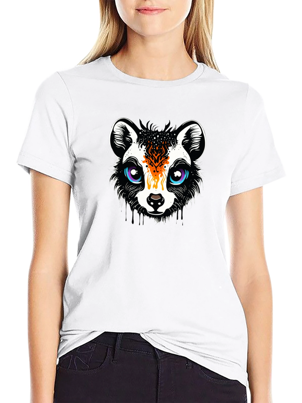 Funky Raccoon Graphic Tee - Black