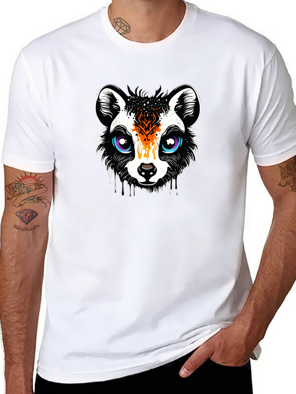 Funky Raccoon Graphic Tee - Black