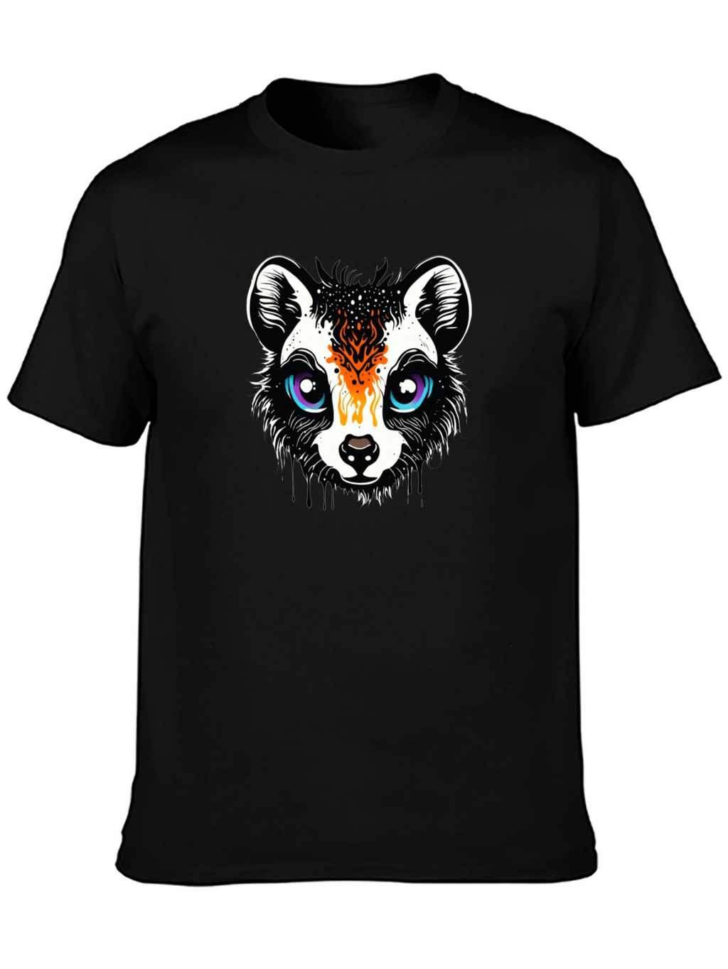 Funky Raccoon Graphic Tee - Black