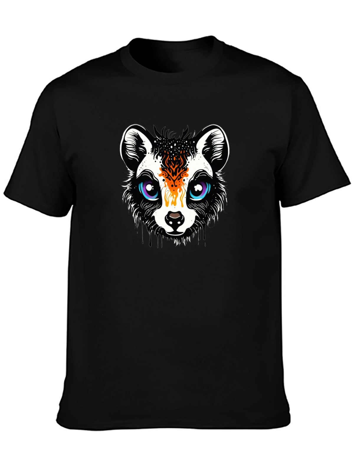 Funky Raccoon Graphic Tee - Black