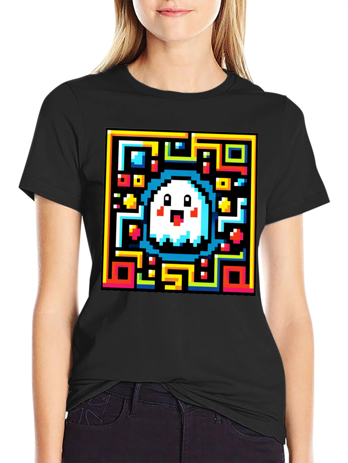 Pixel Ghost QR Code T-Shirt - Unique Design!