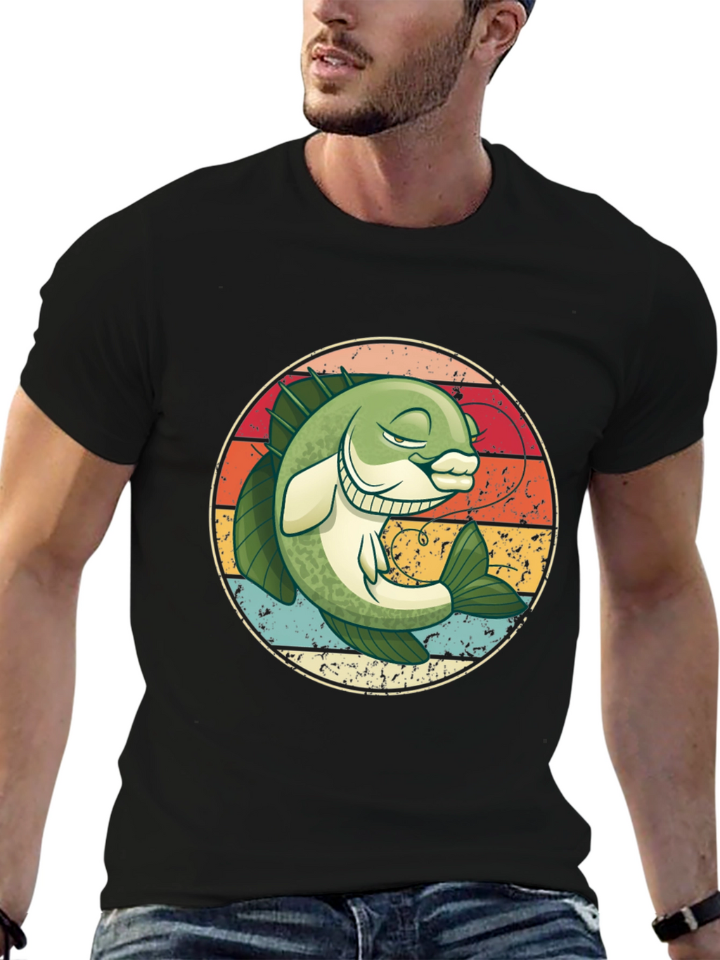 Retro Bass Fishing Graphic Tee