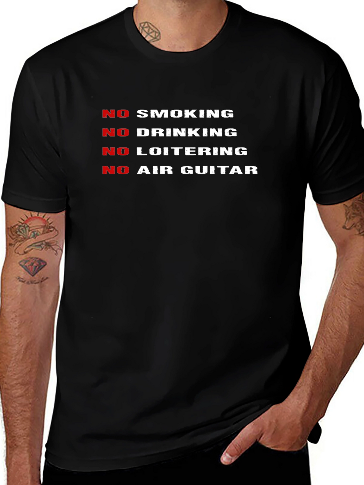 No Fun Allowed Black Graphic T-Shirt