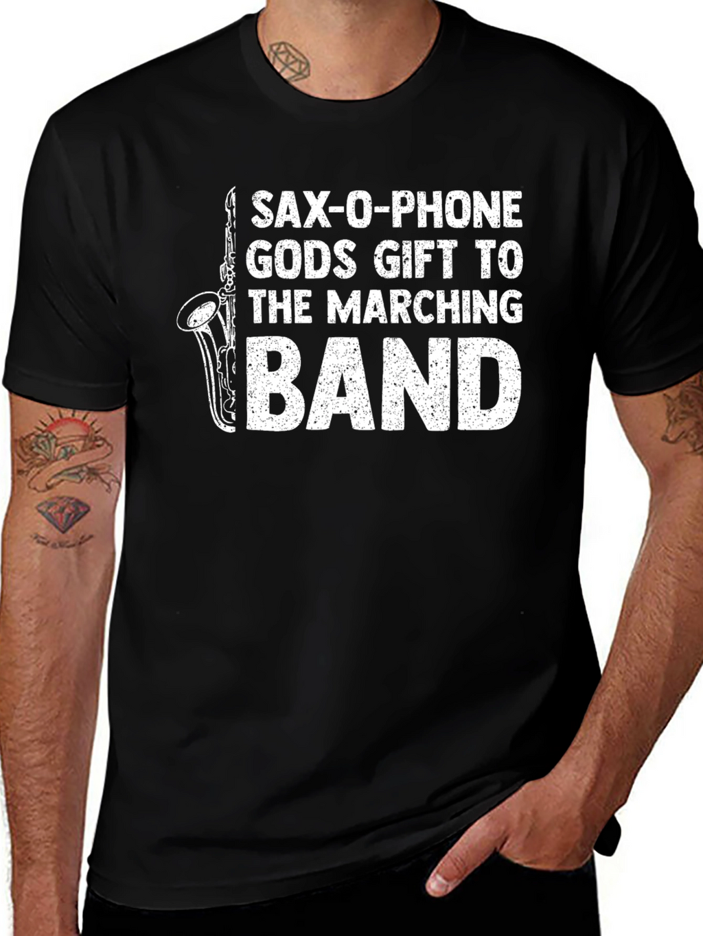 Saxophone Marching Band Graphic T-Shirt