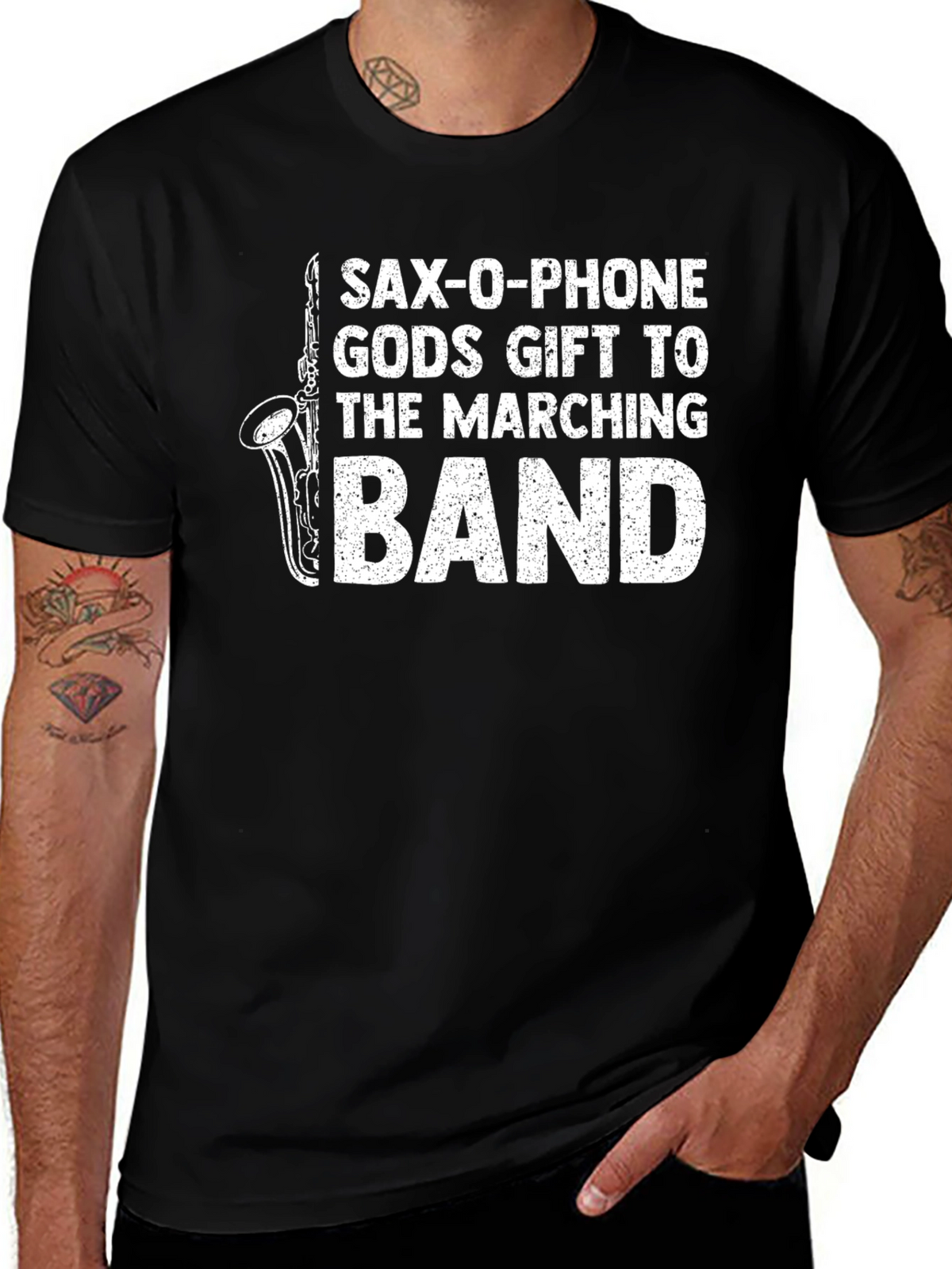 Saxophone Marching Band Graphic T-Shirt
