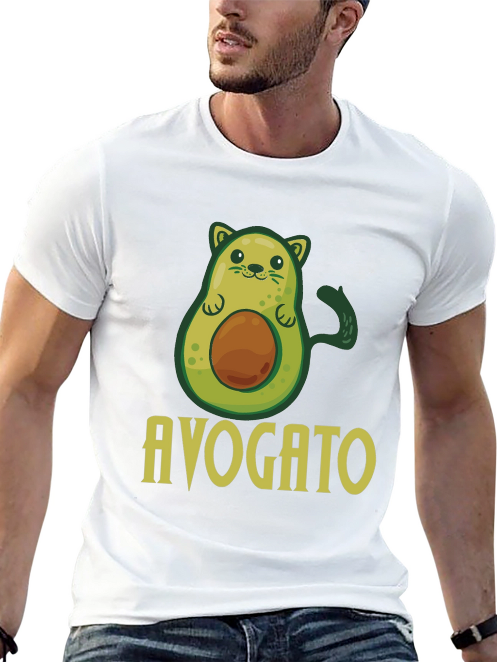 Avogato T-Shirt - Avocado Cat Pun Graphic Tee
