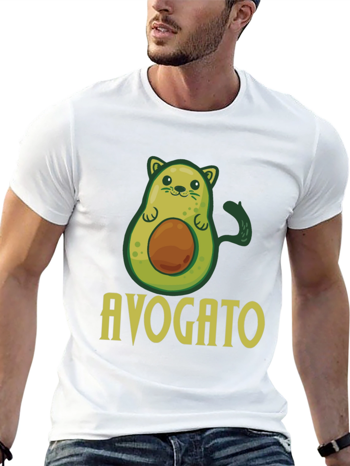 Avogato T-Shirt - Avocado Cat Pun Graphic Tee