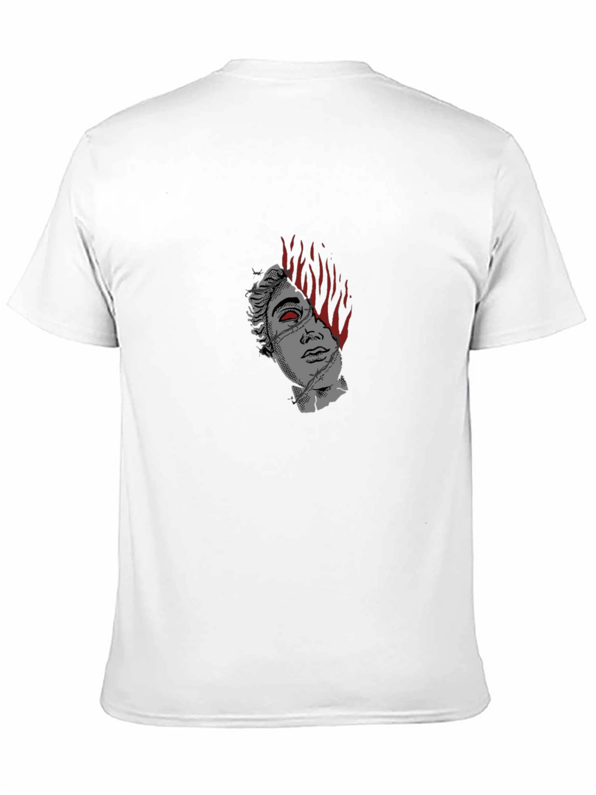 Burning Statue Graphic Tee - Modern Streetwear