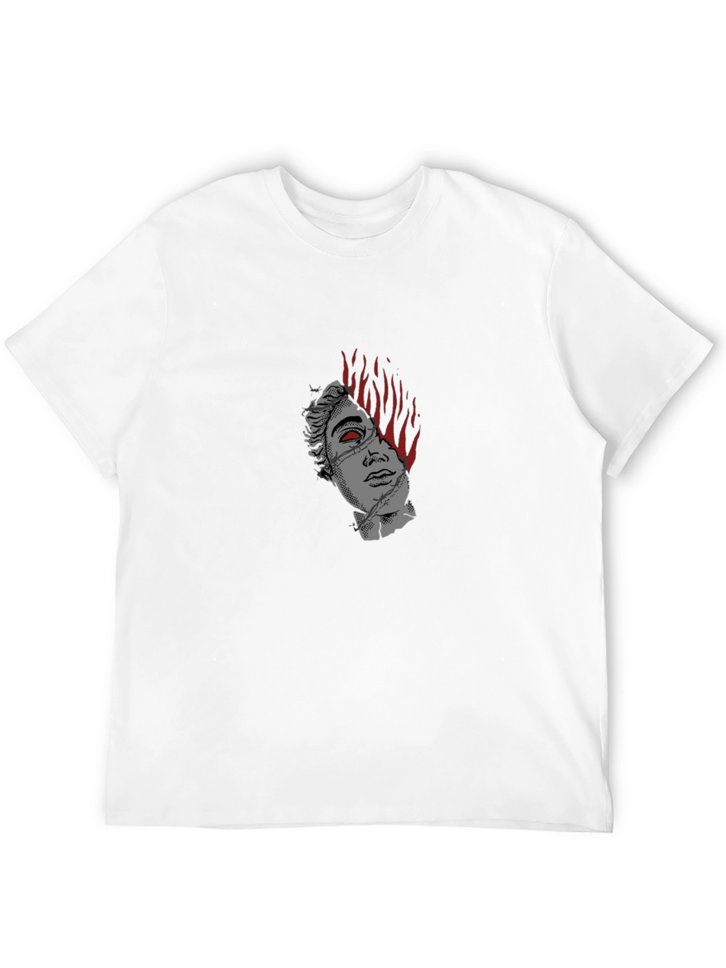 Burning Statue Graphic Tee - Modern Streetwear