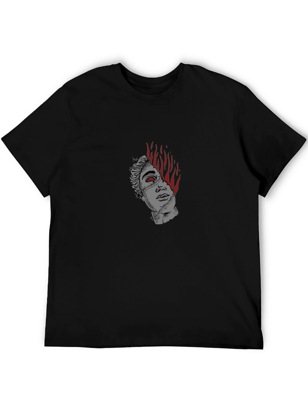 Burning Statue Graphic Tee - Modern Streetwear