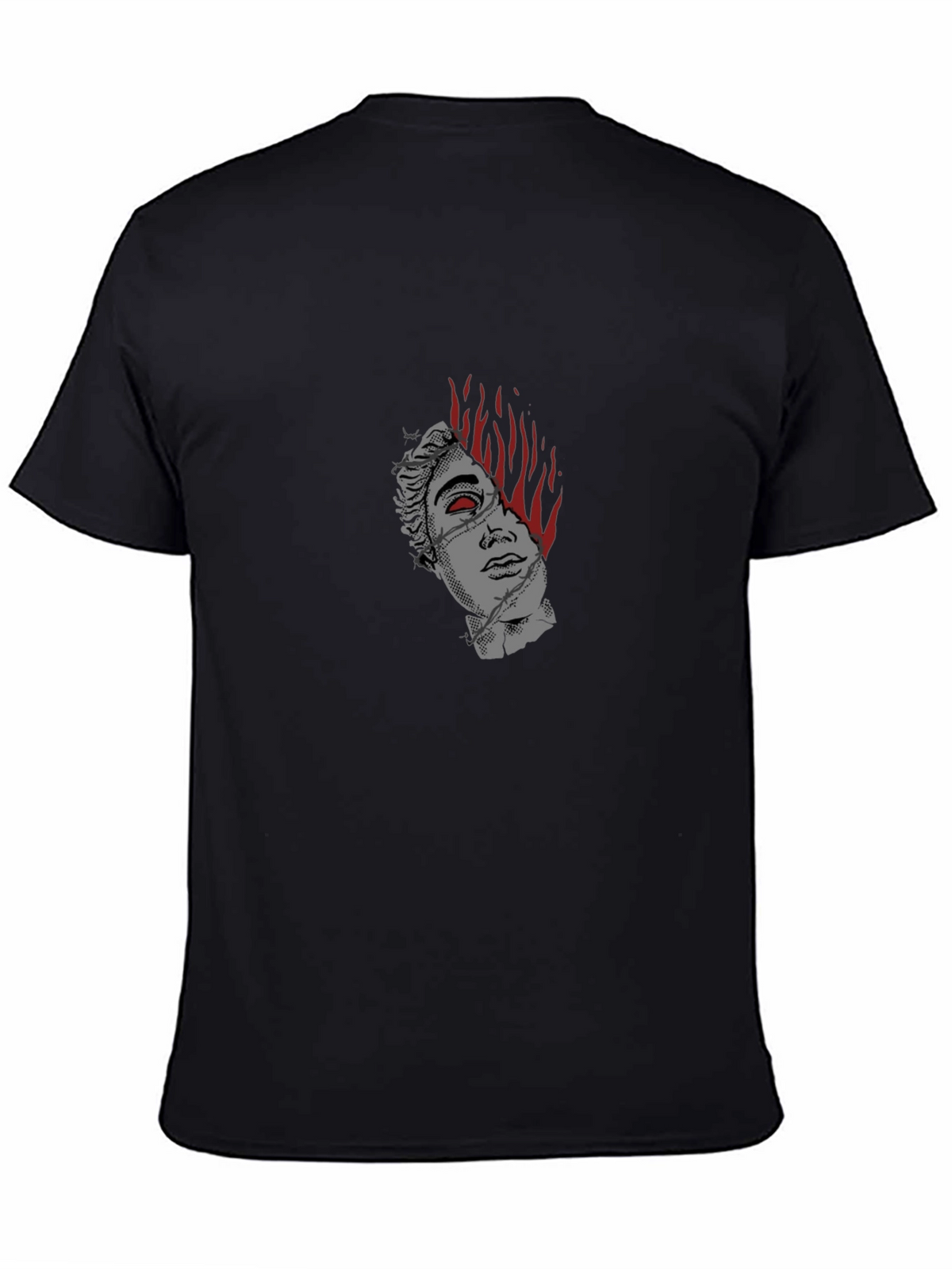Burning Statue Graphic Tee - Modern Streetwear