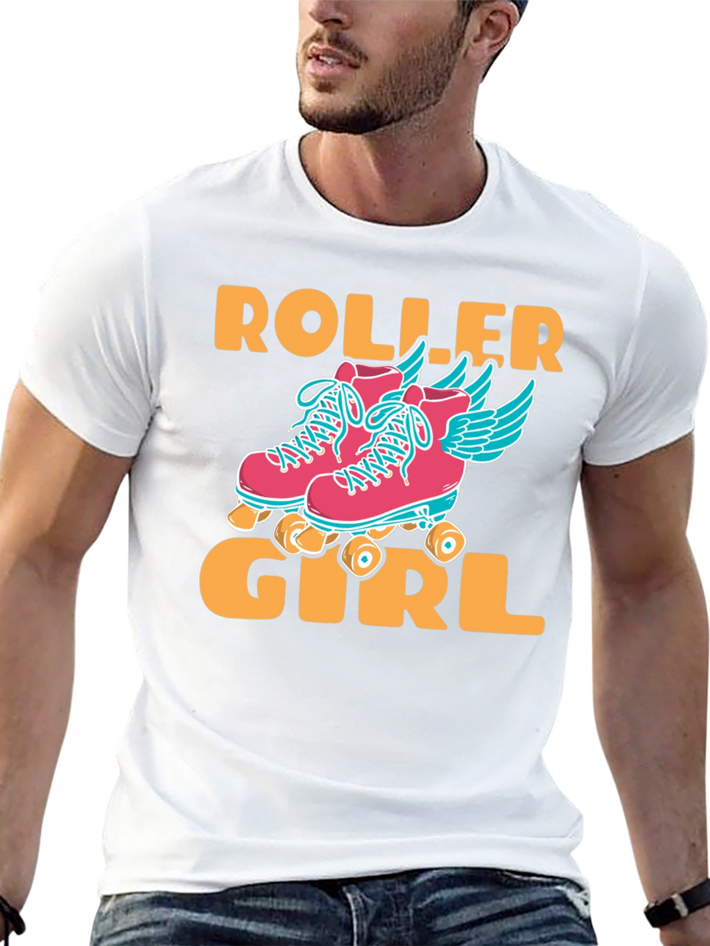 Roller Girl Graphic T-Shirt - Black