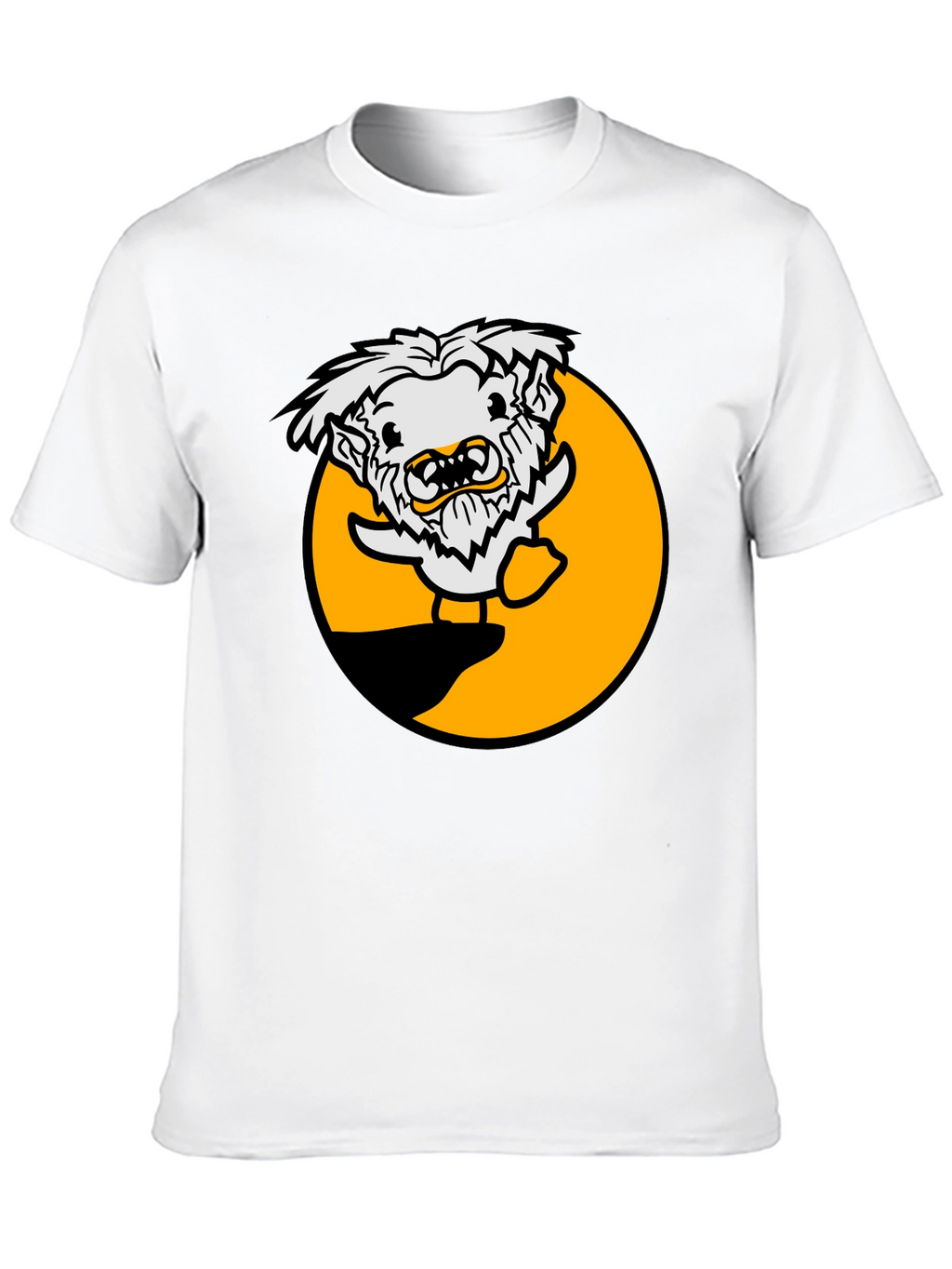Funny Cartoon Monster Black T-Shirt