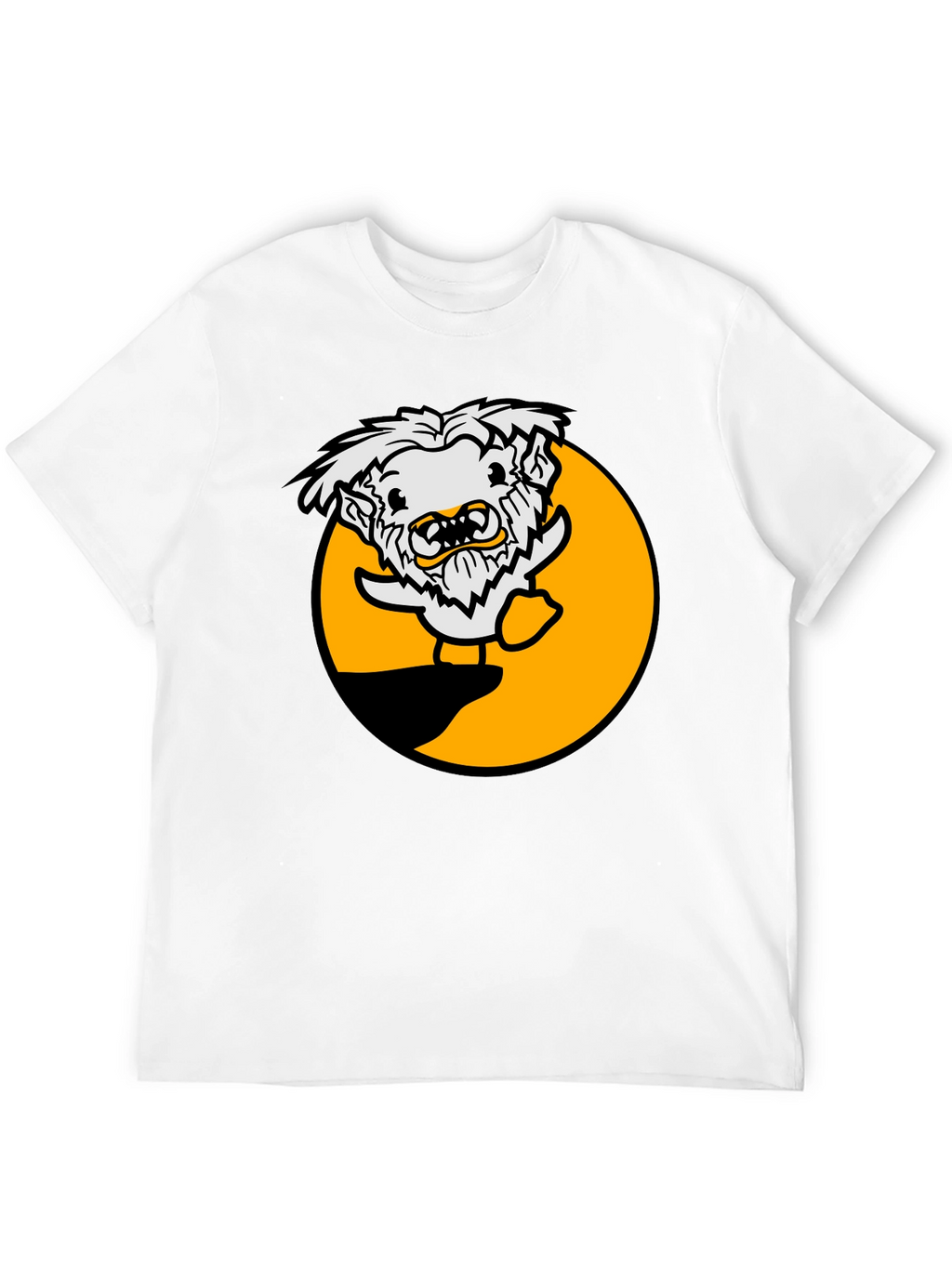Funny Cartoon Monster Black T-Shirt