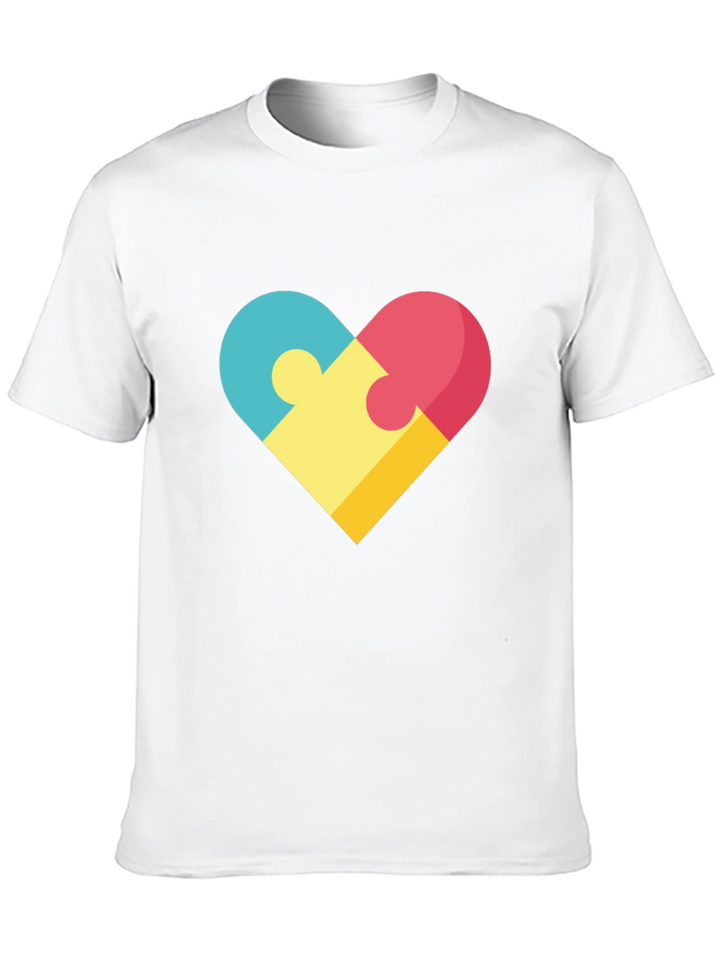 Puzzle Heart Graphic Tee - Stylish Casual Wear