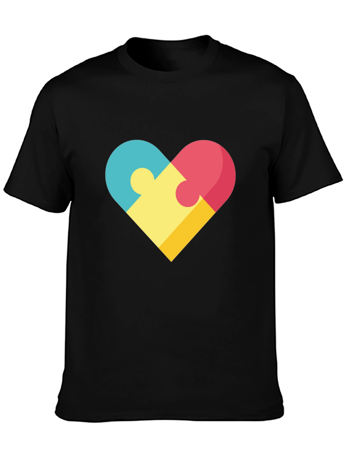 Puzzle Heart Graphic Tee - Stylish Casual Wear