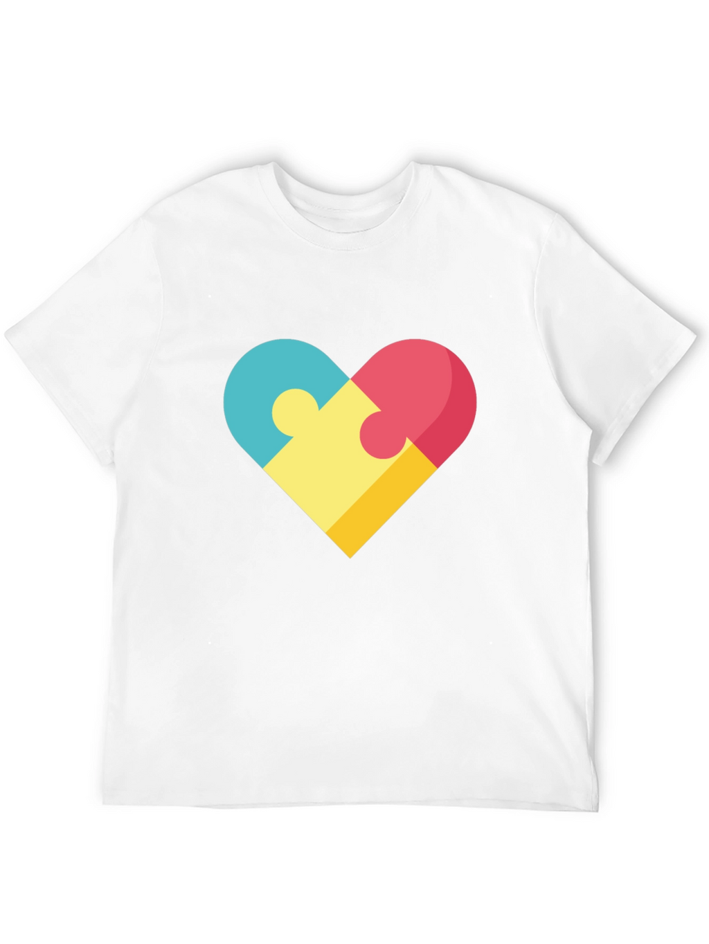 Puzzle Heart Graphic Tee - Stylish Casual Wear