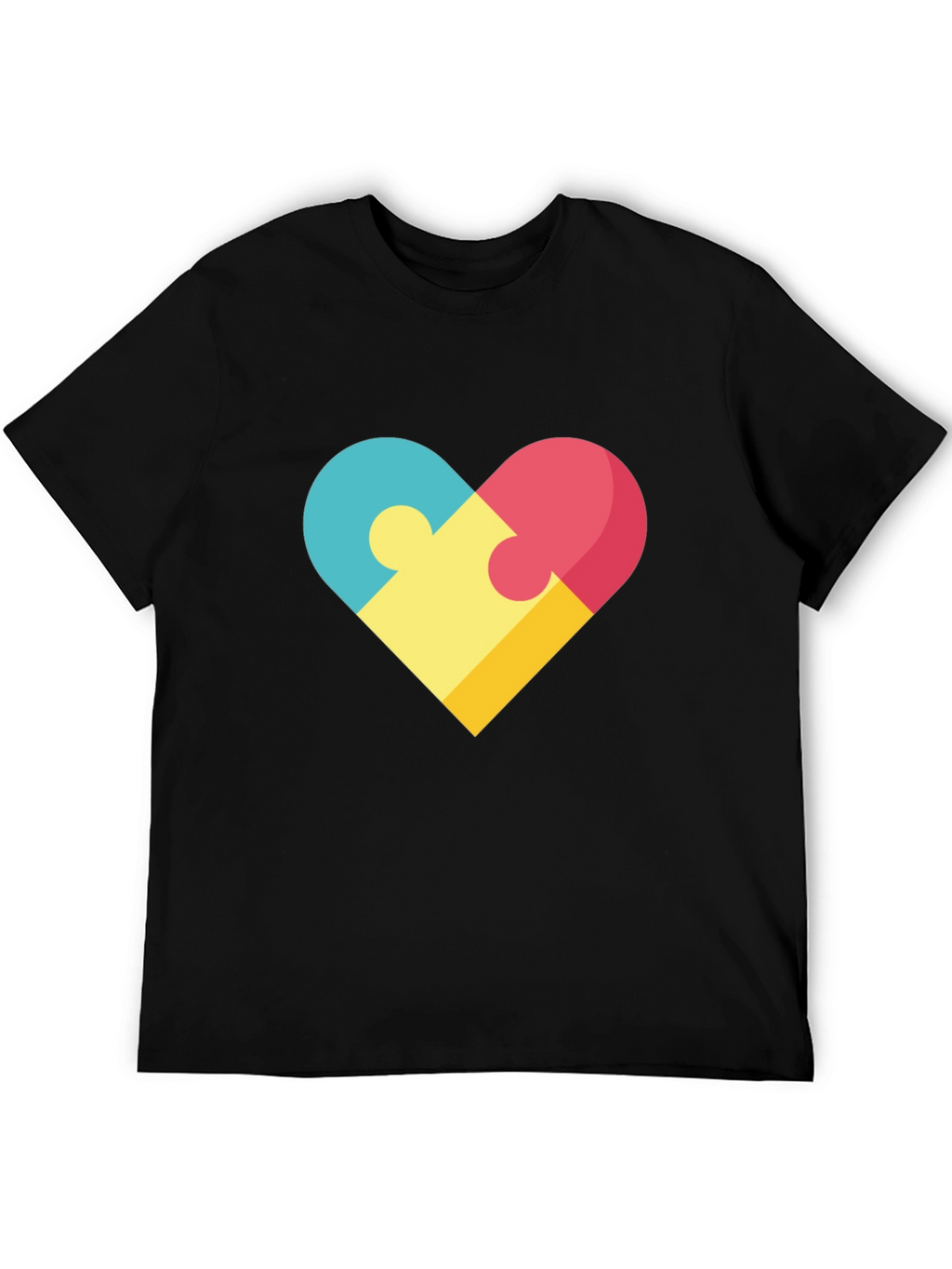 Puzzle Heart Graphic Tee - Stylish Casual Wear