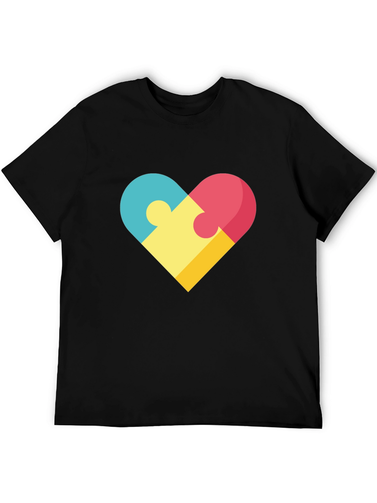 Puzzle Heart Graphic Tee - Stylish Casual Wear