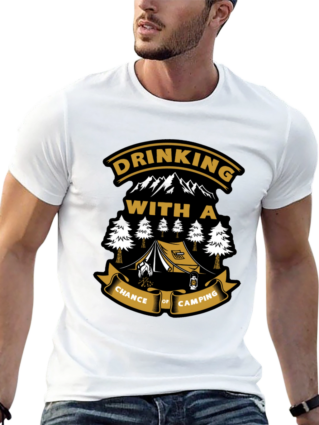 Drinking With a Chance of Camping Black T-Shirt