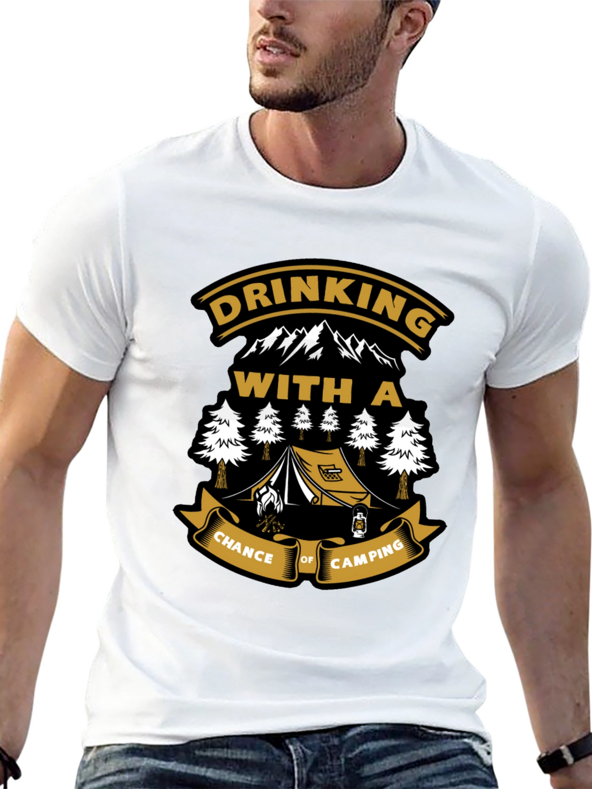 Drinking With a Chance of Camping Black T-Shirt