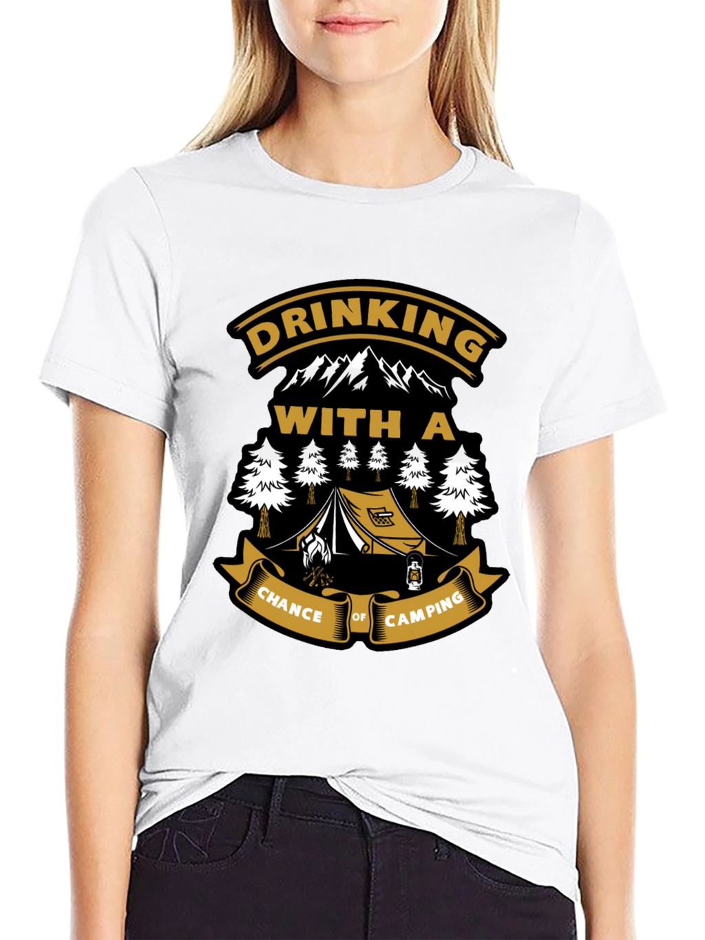 Drinking With a Chance of Camping Black T-Shirt