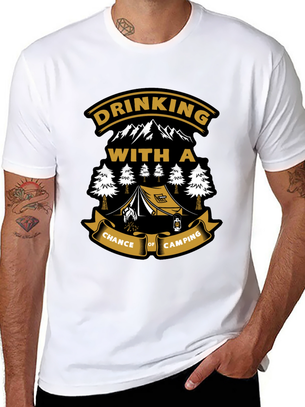 Drinking With a Chance of Camping Black T-Shirt
