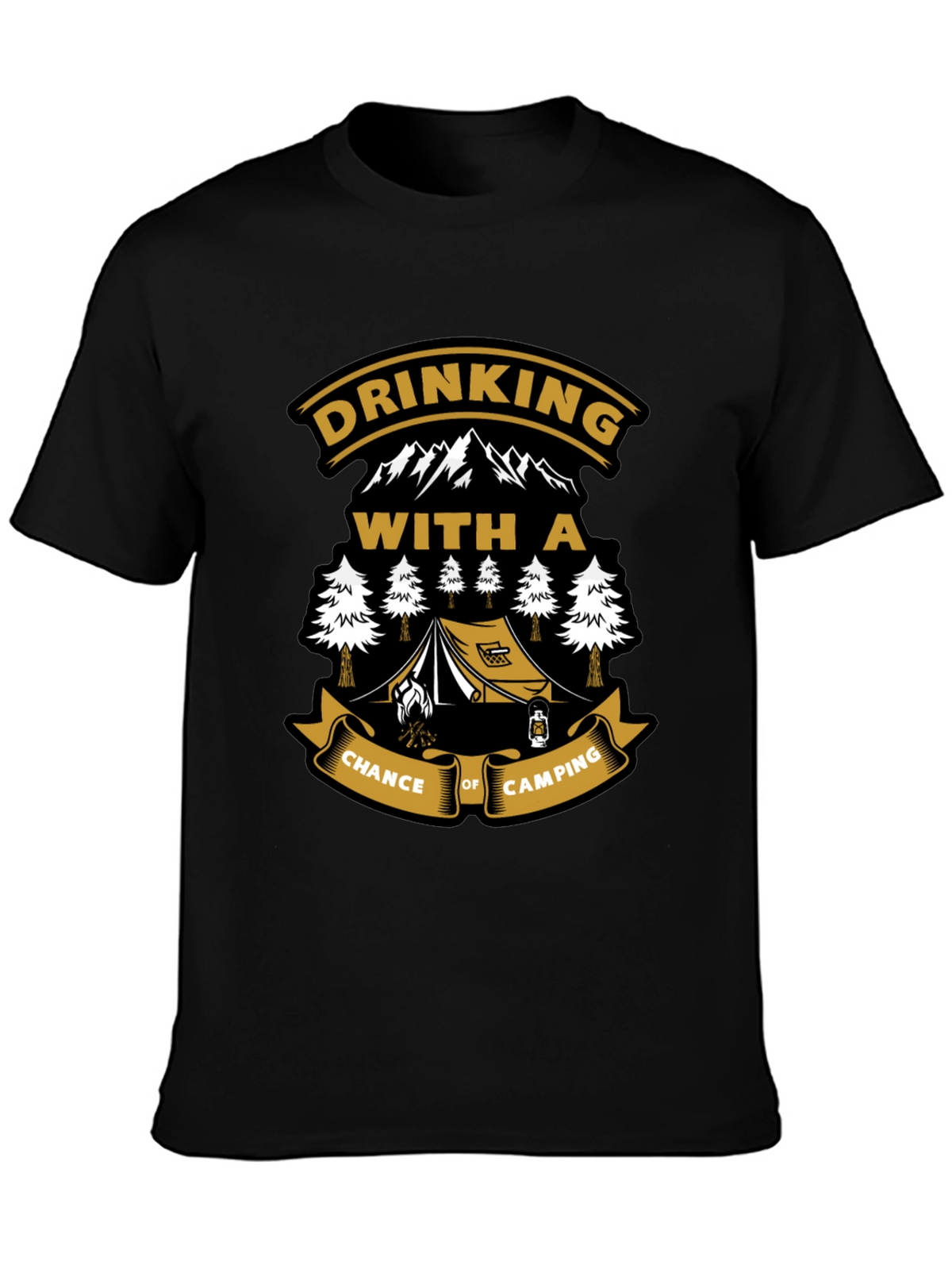 Drinking With a Chance of Camping Black T-Shirt