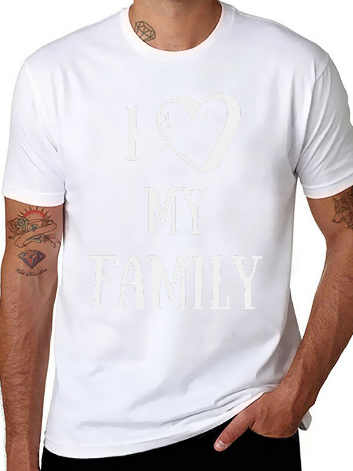 I Heart My Family Graphic T-Shirt - Black