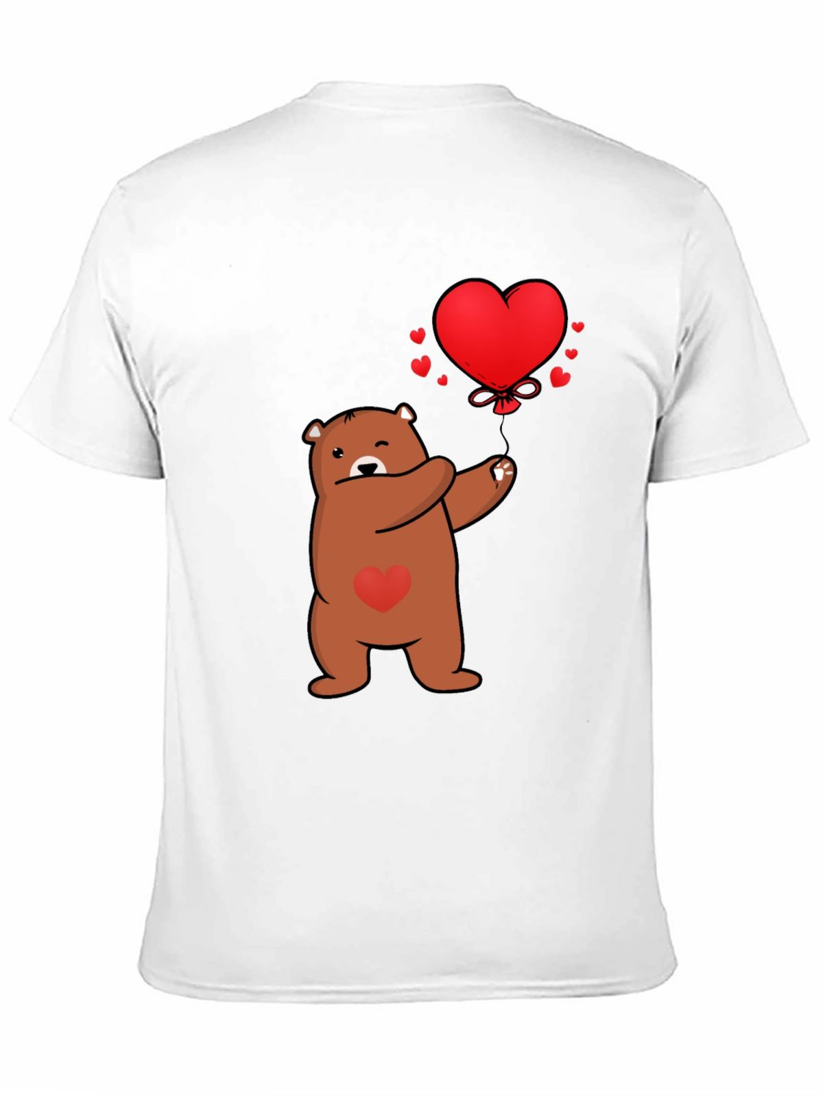 Bear with Heart Balloon Graphic Tee - Black