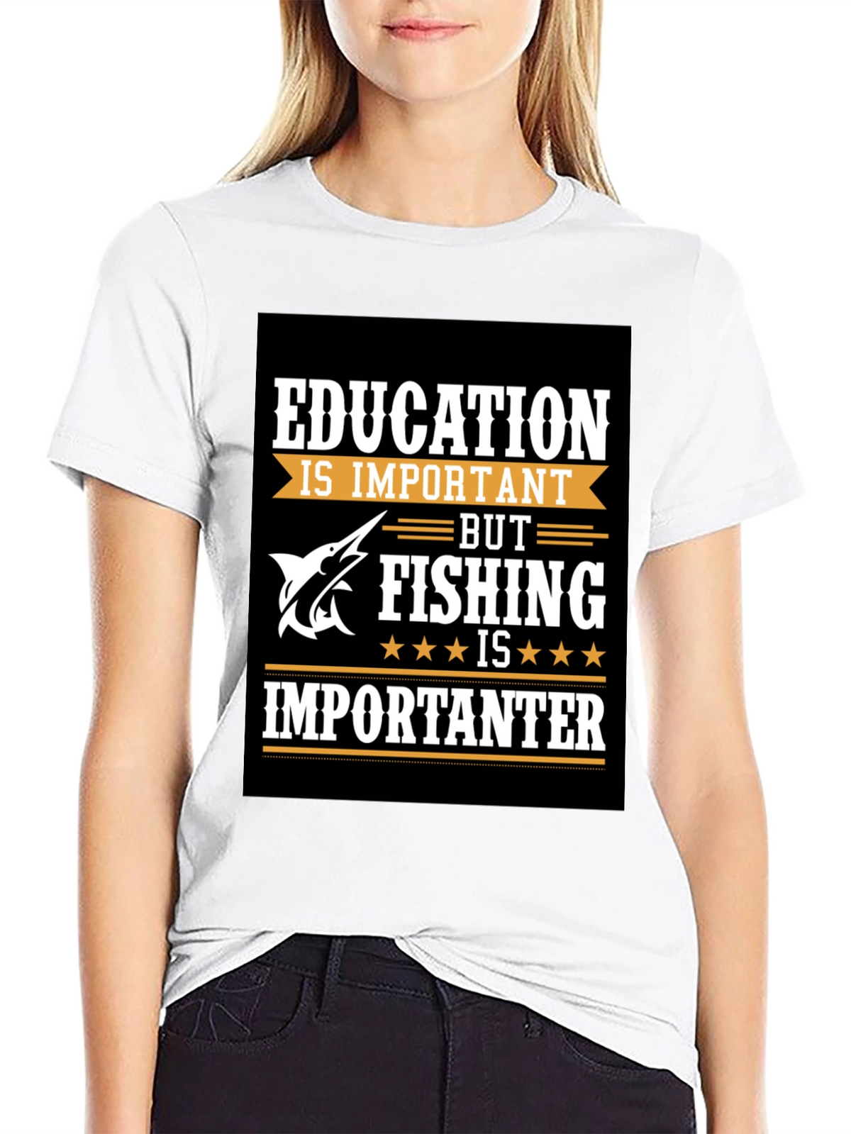 Fishing Humor T-Shirt - Education vs. Fishing