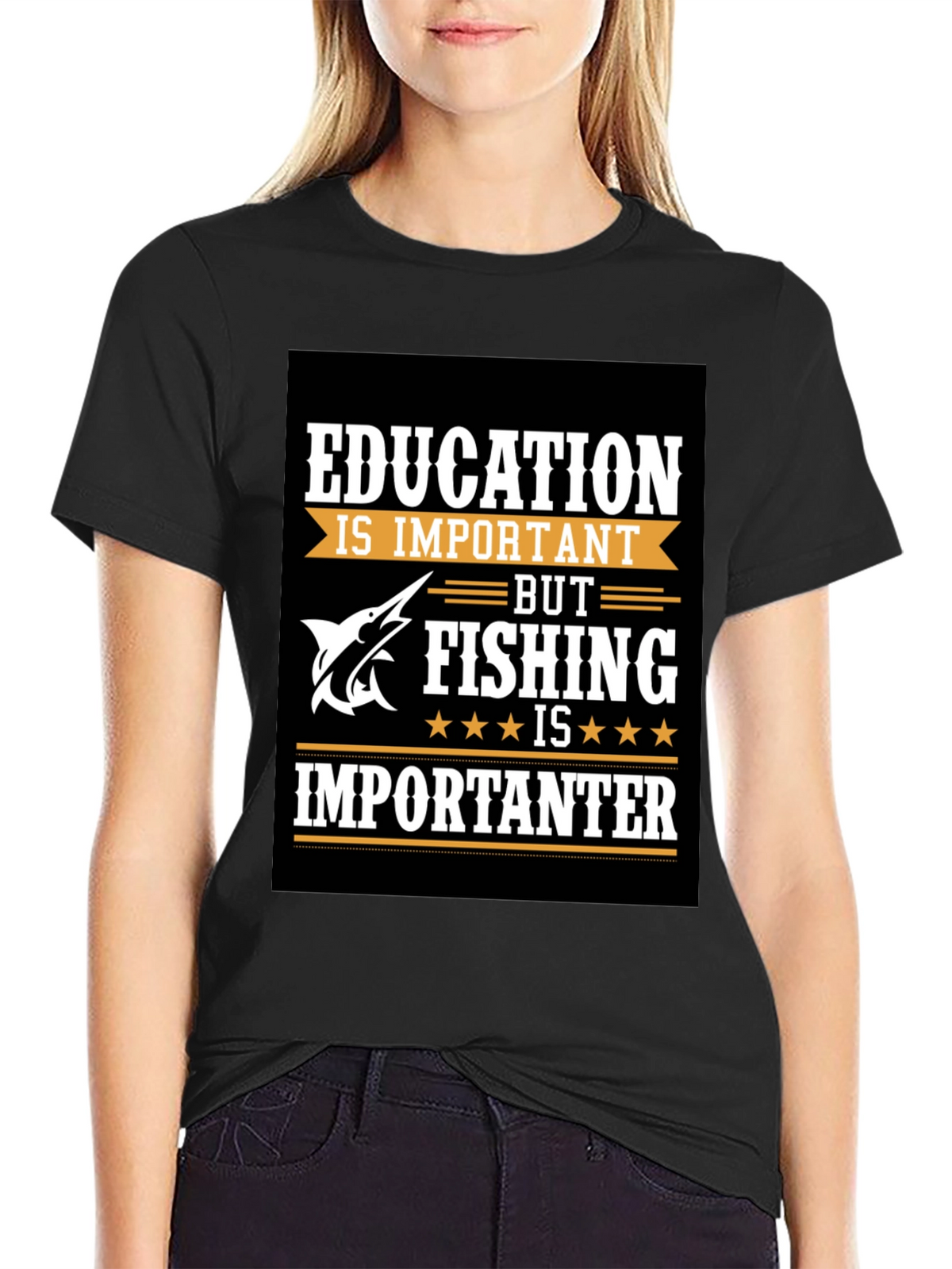 Fishing Humor T-Shirt - Education vs. Fishing