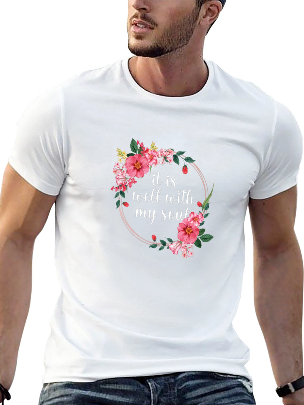 Floral It Is Well Graphic Tee - Black