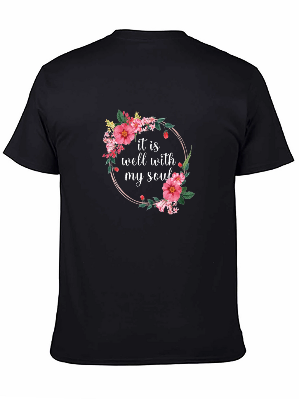 Floral It Is Well Graphic Tee - Black