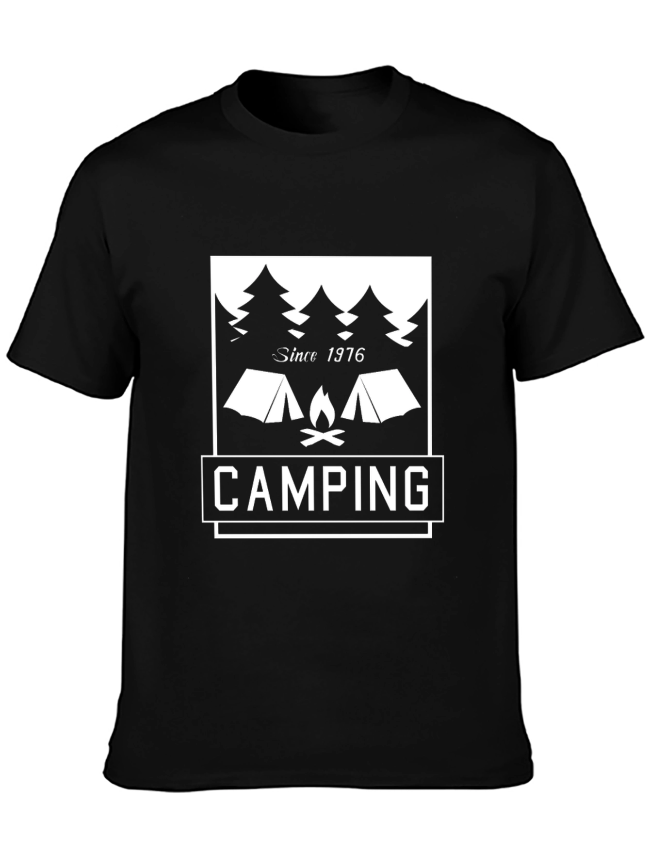 Camping Since 1976 Graphic Tee - Black