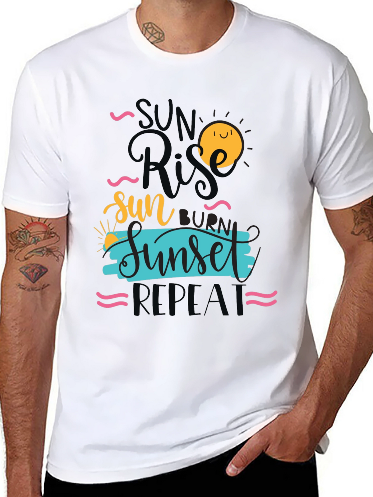 Sunrise Sunset Repeat Graphic Tee - Casual Comfort