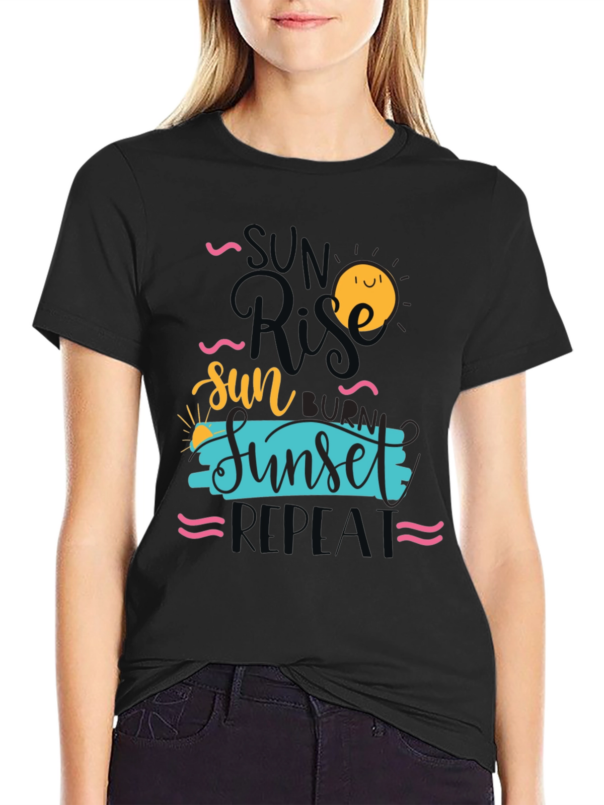Sunrise Sunset Repeat Graphic Tee - Casual Comfort