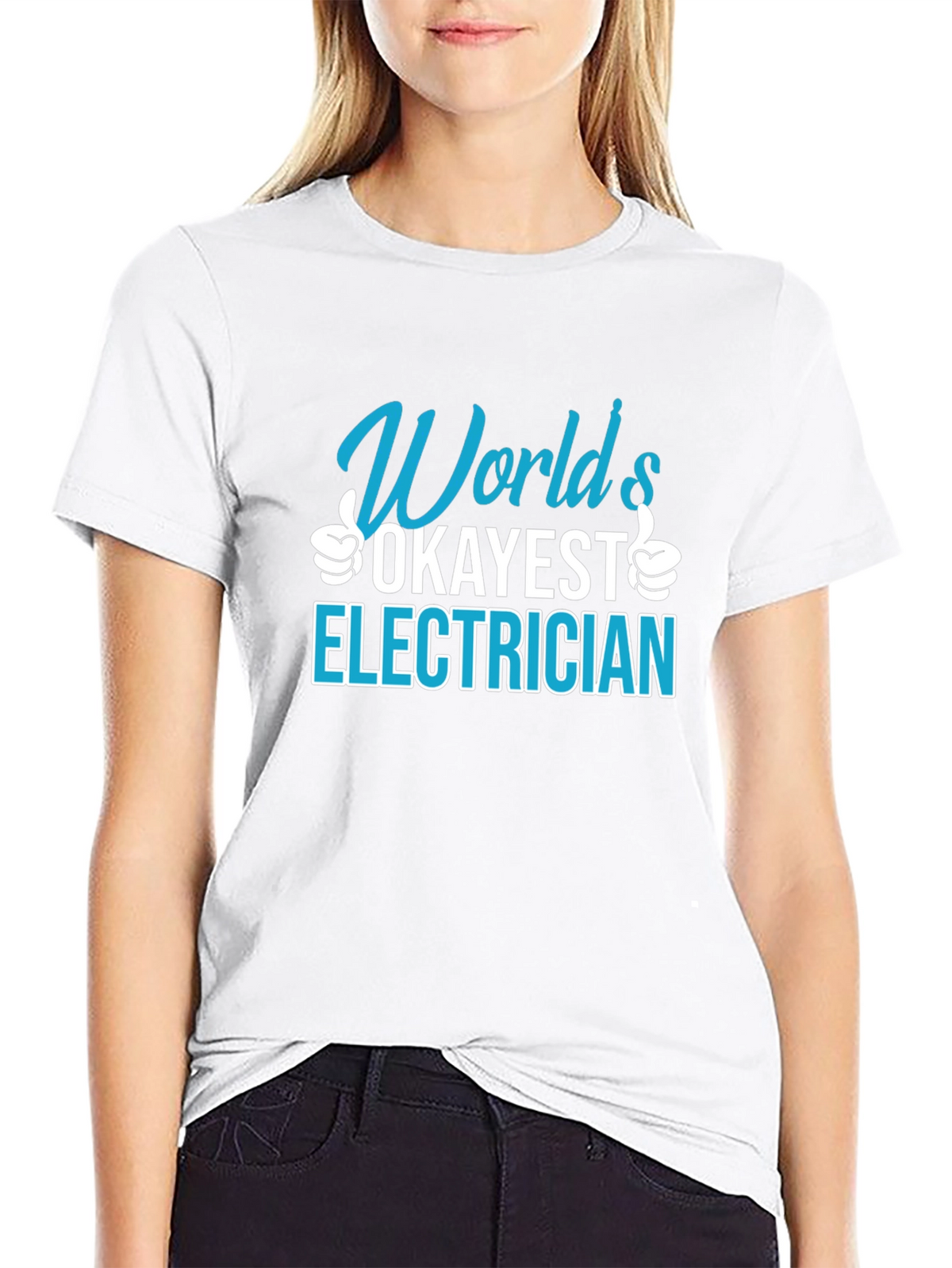 Worlds Okayest Electrician T-Shirt Funny Job Gift