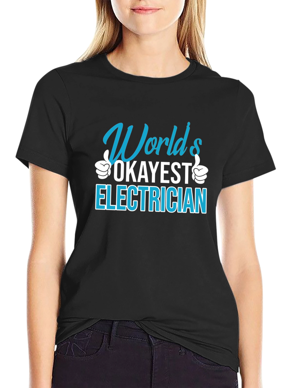 Worlds Okayest Electrician T-Shirt Funny Job Gift
