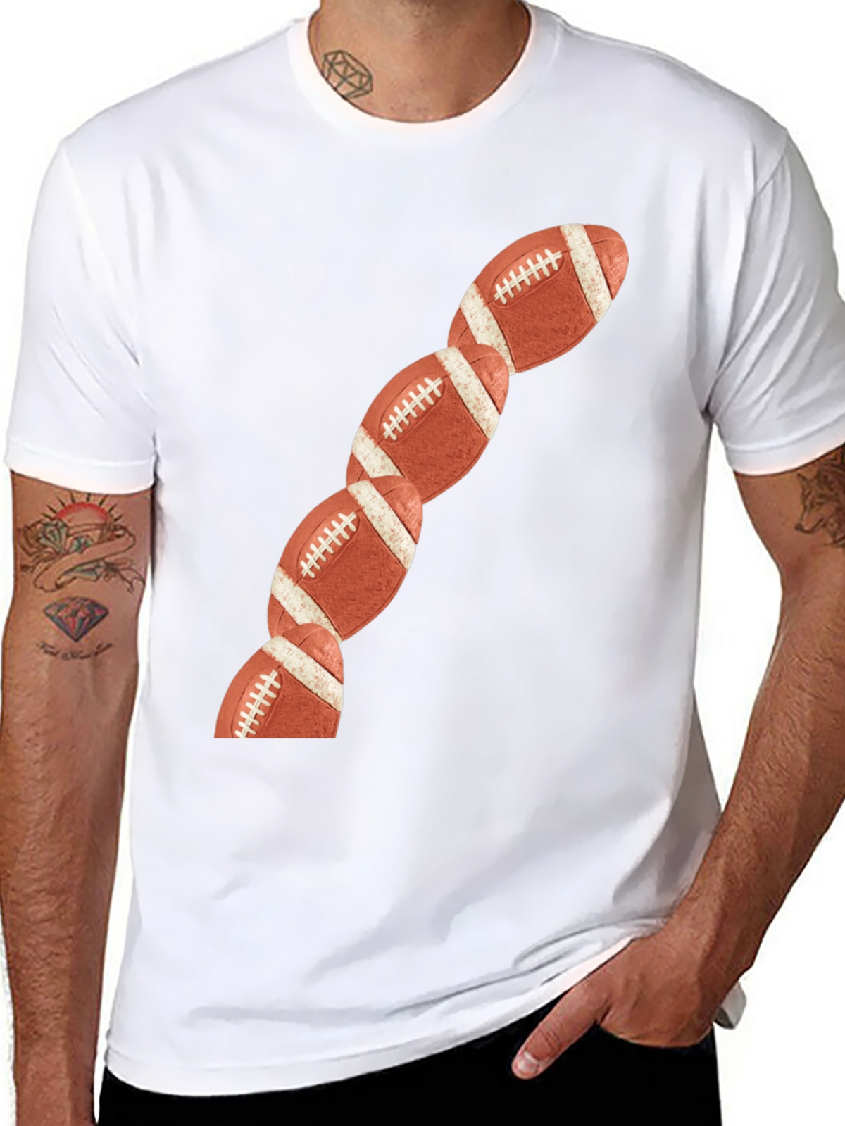Football Chain T-Shirt - Sports Fan Apparel