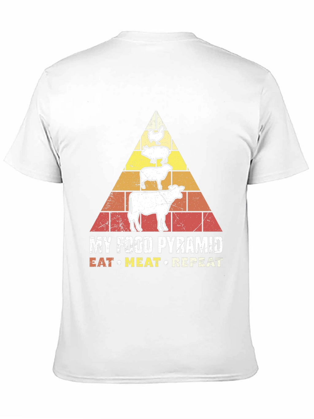 Eat Meat Repeat T-Shirt - Food Pyramid Graphic Tee