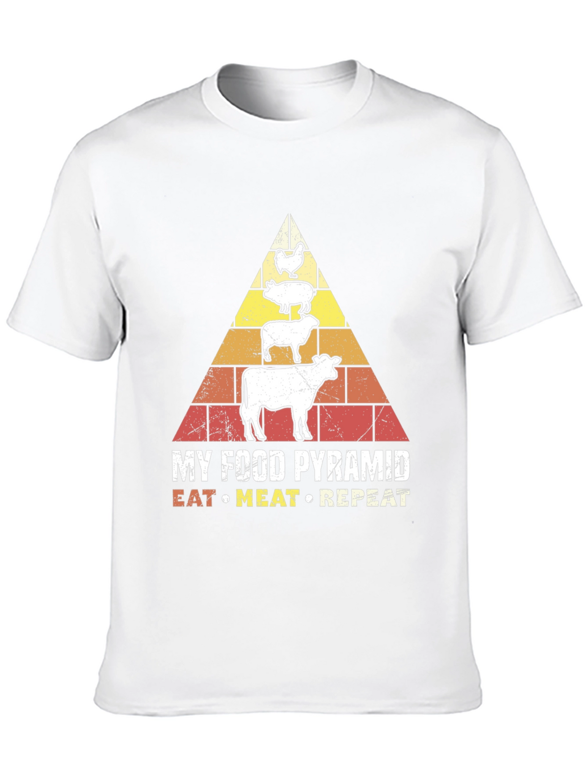 Eat Meat Repeat T-Shirt - Food Pyramid Graphic Tee