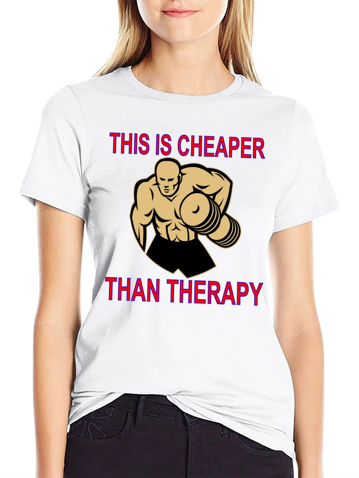 Workout Motivation T-Shirt: Cheaper Than Therapy